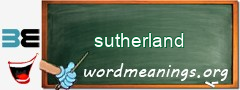 WordMeaning blackboard for sutherland